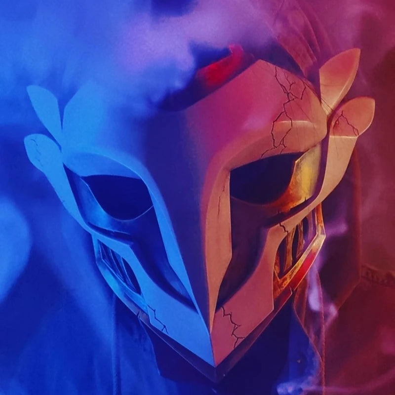 23 см Arcane Zaun Момчето, което разби времето LOL Игра Фигурка Ekko Маска Фибростъкло Косплей Реквизит Колекция Орнаменти Занаяти Играчки