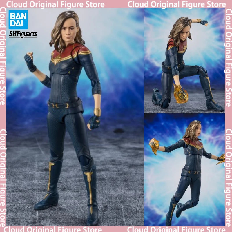 In Stock Bandai S.H.Figuarts SHF Captain Marvel Carol Danvers Chewie Goose Animation Action Figure Toy Model Collection Hobby