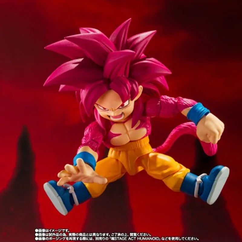 In Stock Genuine Bandai Dragon Ball Model Kit SHF Super Saiyan 4 Son Goku Mini Daima Anime Action Figure Collection Model Toys