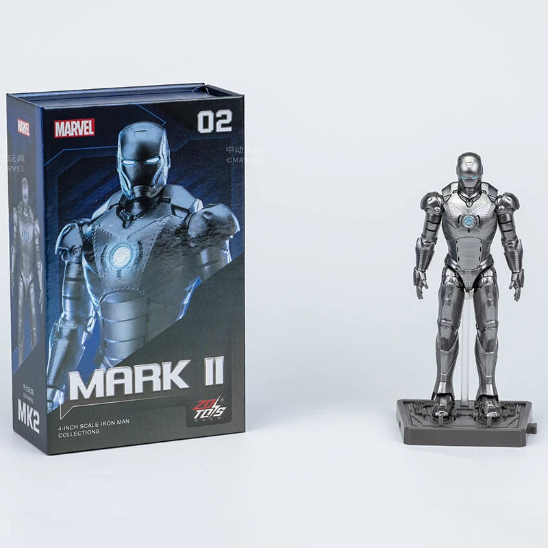 7Pcs/Set ZD Original Iron Man GNAKU Set 1/20 4inches Action Figures Marvel legends MK1 MK2 MK3 MK4 MK5 MK6 MK7 Model Doll Toy