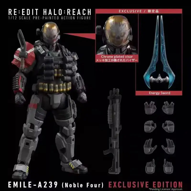 1/12 RE:EDIT Halo:Reach EMILE-A239 JUN-A266 SCALE PRE-PAINTED KO Action Figures EXCLUSIVE EDITION Desktop Decoration Toy Gifts