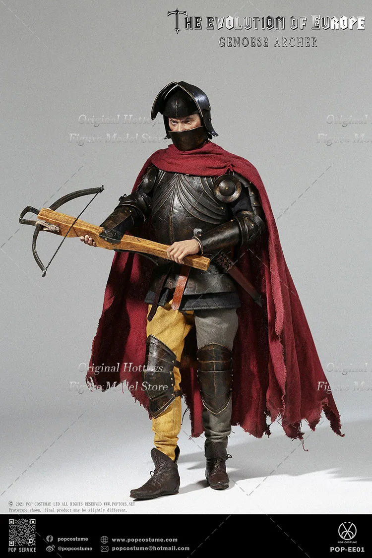 POP COSTUME EE01 1/6 Male Soldier Europa Universalis French Mercenary Genoa Crossbowman Captain Full Set 12'' Action Figure Doll