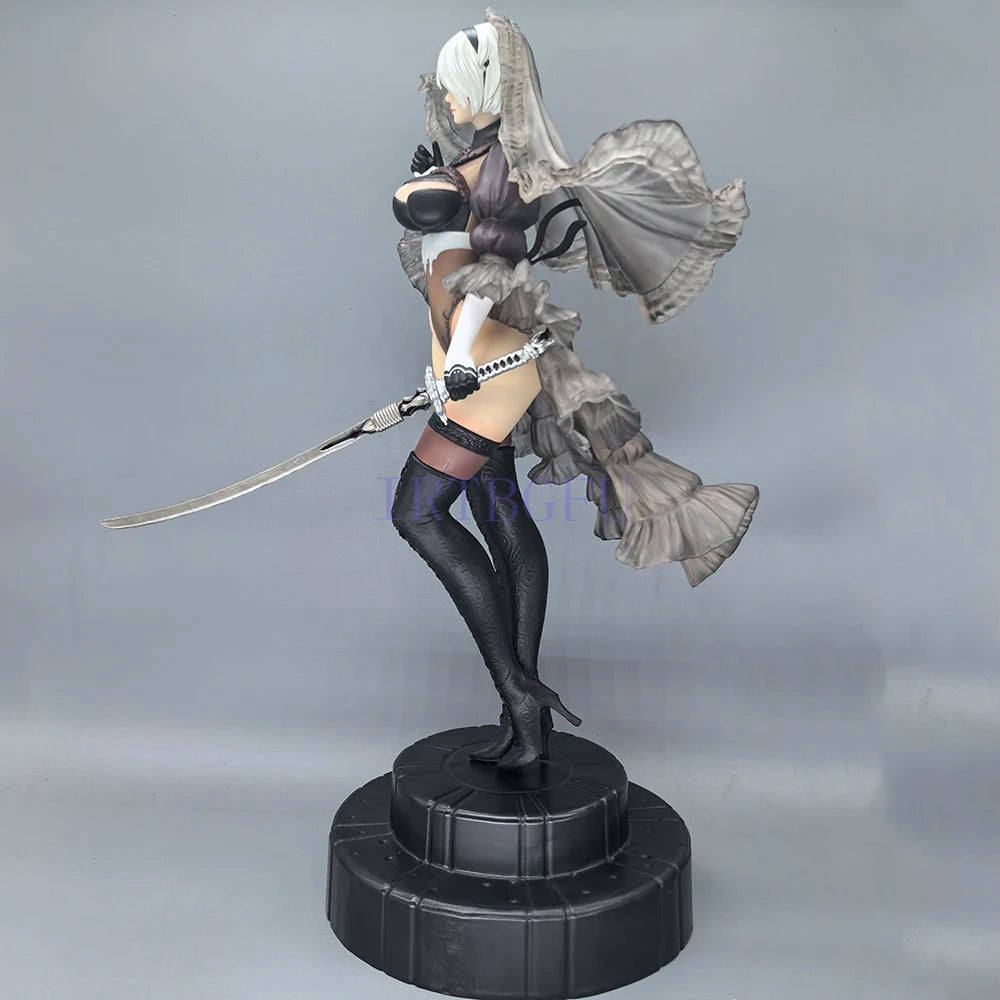 27 cm 2B YoRHa Nr. 2 Typ B Zwei Köpfe Japanische Anime-Figur PVC-Spiel Actionfigur Spielzeugspiel Sammlermodell Puppe