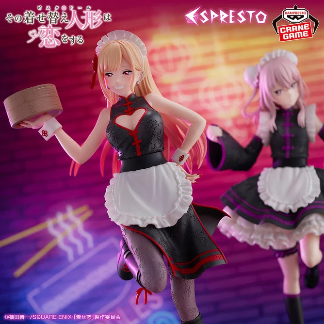 New BANDAI Genuine Model BANPRESTO ESPRESTO My Dress-Up Darling 23cm Kitagawa Marin Inui Sasuka China Maid Figure Anime Figurine