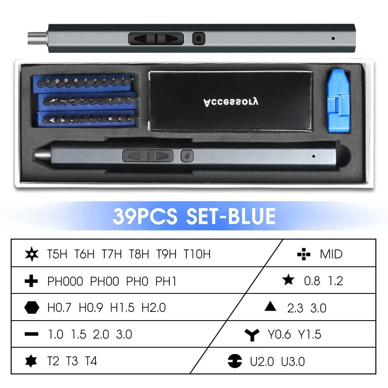 Cordless Electric Screwdriver Set 12/39/50 in 1 Precision Power Tool Magnetic Screw Driver Bit Fast Charging Repair Tool Kit