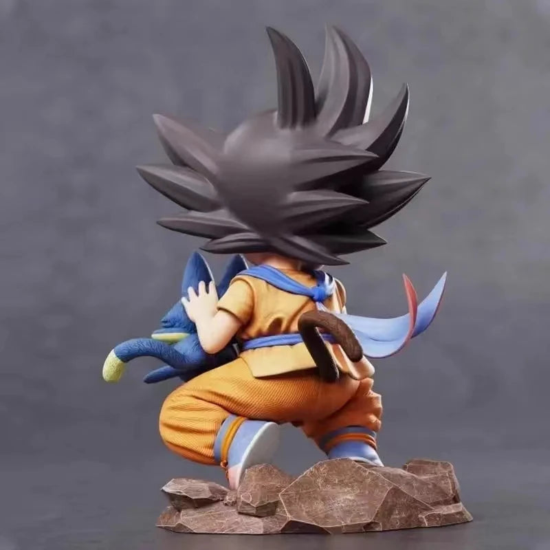 Dragon Ball Kindheit Little Goku Umarmungen Puer Ya Mu Tee Little Follower Figur Puppe PVC Modell Statue Sammlung Spielzeug Ornamen Geschenk