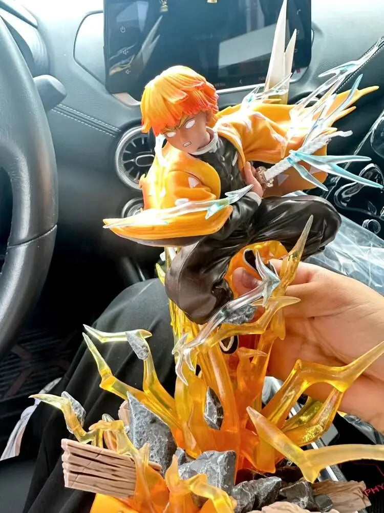 Dämonentöter Agatsuma Zenitsu PVC-Actionfiguren Donnerschlag und Blitzeffekt Anime Kimetsu No Yaiba Figur Geschenk Spielzeug Modell