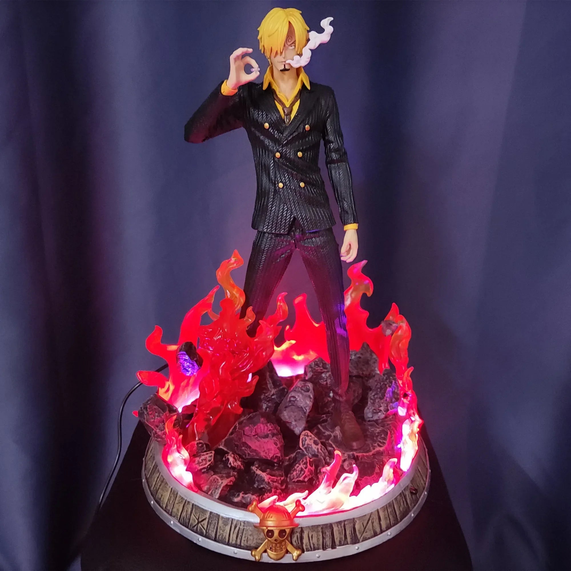 Large LED light One Piece ACE Luffy Zoro Sanji action figure PVC Collection model home decoration decor birthday christmas gift