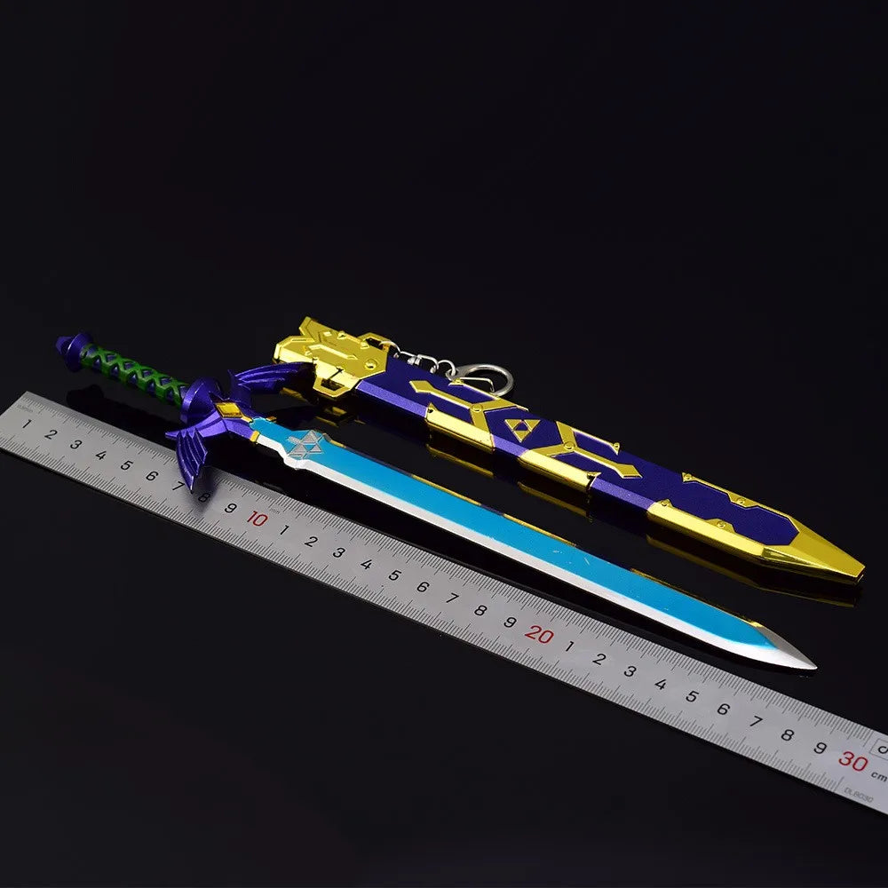 28cm Great Master Sword LoZ Tears of the Kingdom Breath of the Wild Game Replica Metal Weapon Model Link 1:6 Action Figure Toys