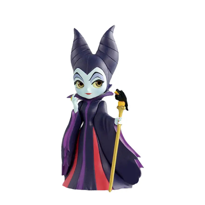 Bandai Original Disney Anime Figure Sitting Villain Doll Q Version Kids Toys Home Decoration Girl'S Birthday Model Toys Gifts