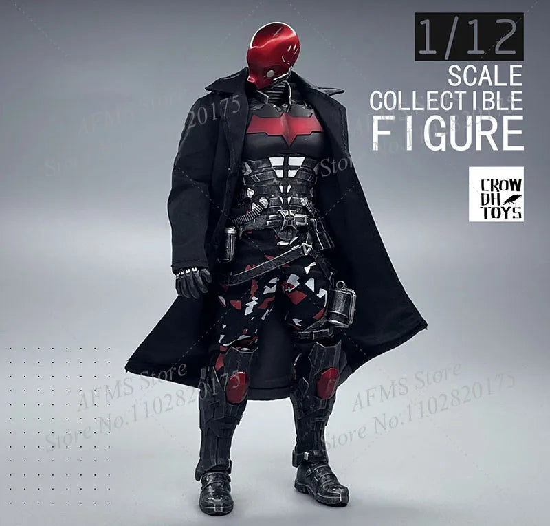 1/12 Men Soldier Coat Red Hood The Clown Batman Black Trench Coat Streetwear Windbreaker Fit 6Inch Action Figure Model