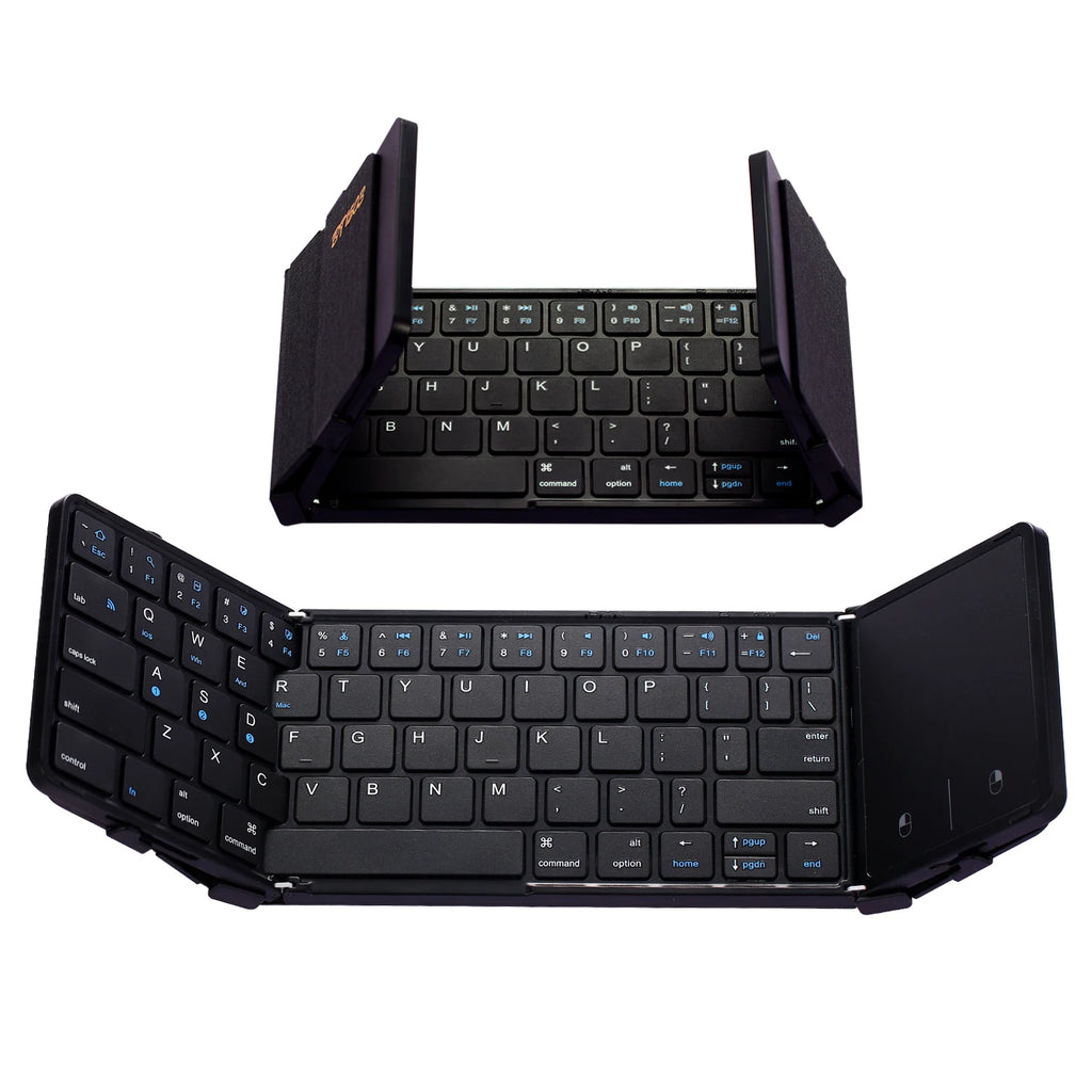 Foldable Wireless Bluetooth Keyboard Rechargeable Folding Portable Keyboards for PC Mac Smartphone Windows iOS Android