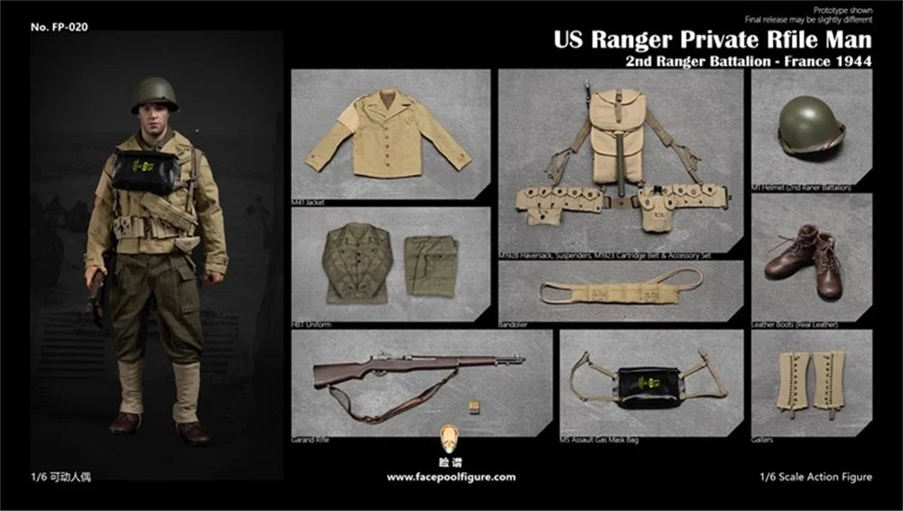 1/6th Facepoolfigure FP020 US. Soldier Ranger Operation Male Doll Full Set Moveable Action Figure 12" Gift For Fans Collect