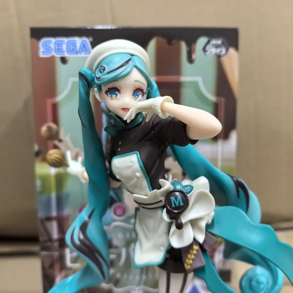 21cm Pastry Cook Miku Dark Chocolate Virtual Singer Girl Figure Model Statue Boys Collection Desktop Decoration Ornament Toys