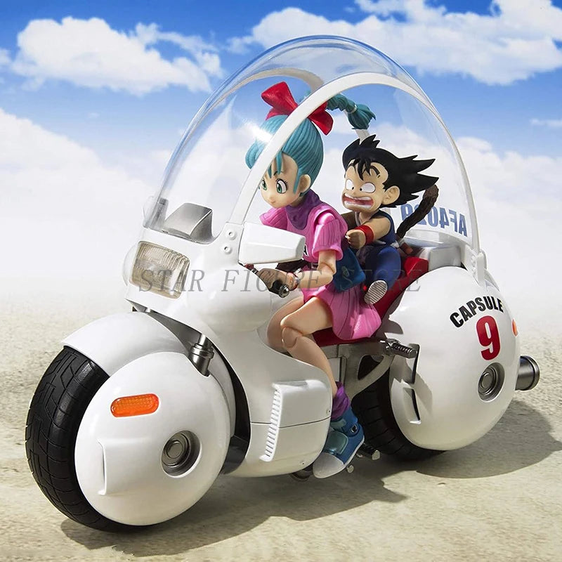SHF Dragon Ball Adventure Action Figure Bulma's Motorcycle Hoipoi Capsule No. 9 Figurine Childhood Goku Bulma Model Toys Gifts