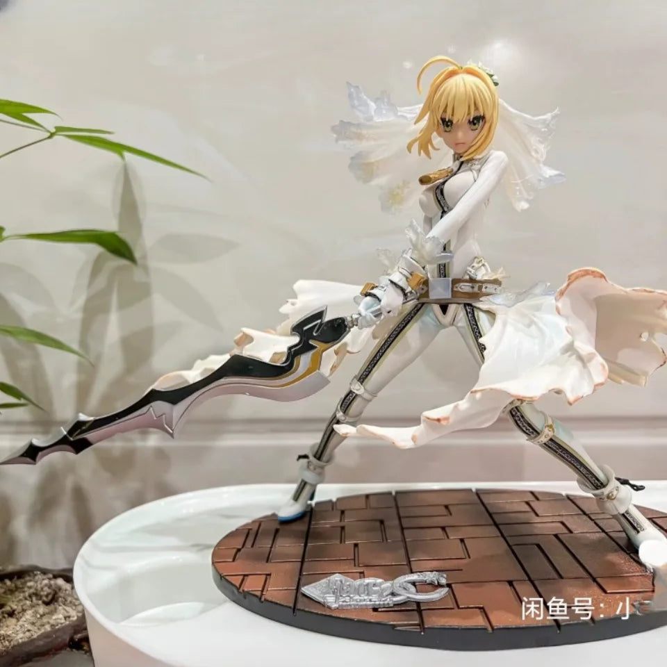 Fate/Extella CCC Nero Claudius Saber Brautkleid Maßstab 22 cm PVC Actionfigur Statue Sammlermodell Spielzeug Geschenk