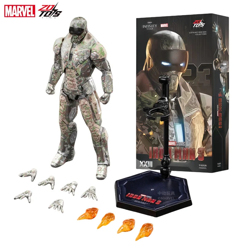 ZD Toys 1:10 Scale Iron Man MK23 Action Figure Set - Highly Detailed Collectible Model, Perfect Gift for Superhero Fans