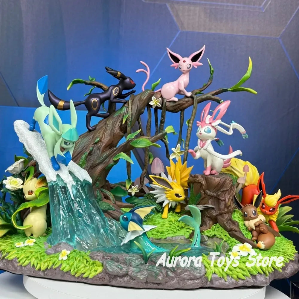 27cm/10.63in Anime Pokemon Figure Eeveelution Action Figure PVC Model Statue Collection Desktop Decoration Toys Gifts
