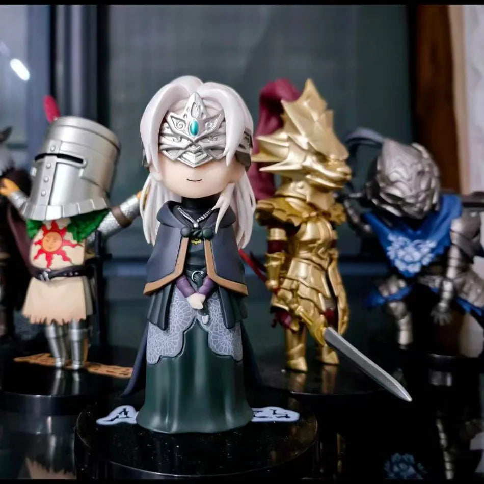 4pcs Q version Dark Souls Figure Set Fire Keeper Artorias Solaire Onion Knight Chibi Action Figure Collection Model Toys
