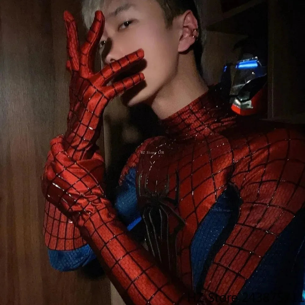 The Amazing Spider-man 2 Jumpsuit with Mask & Shoes 1:1 3D Webs Spider Logo Private Custom Handmade Spiderman Cosplay Suit