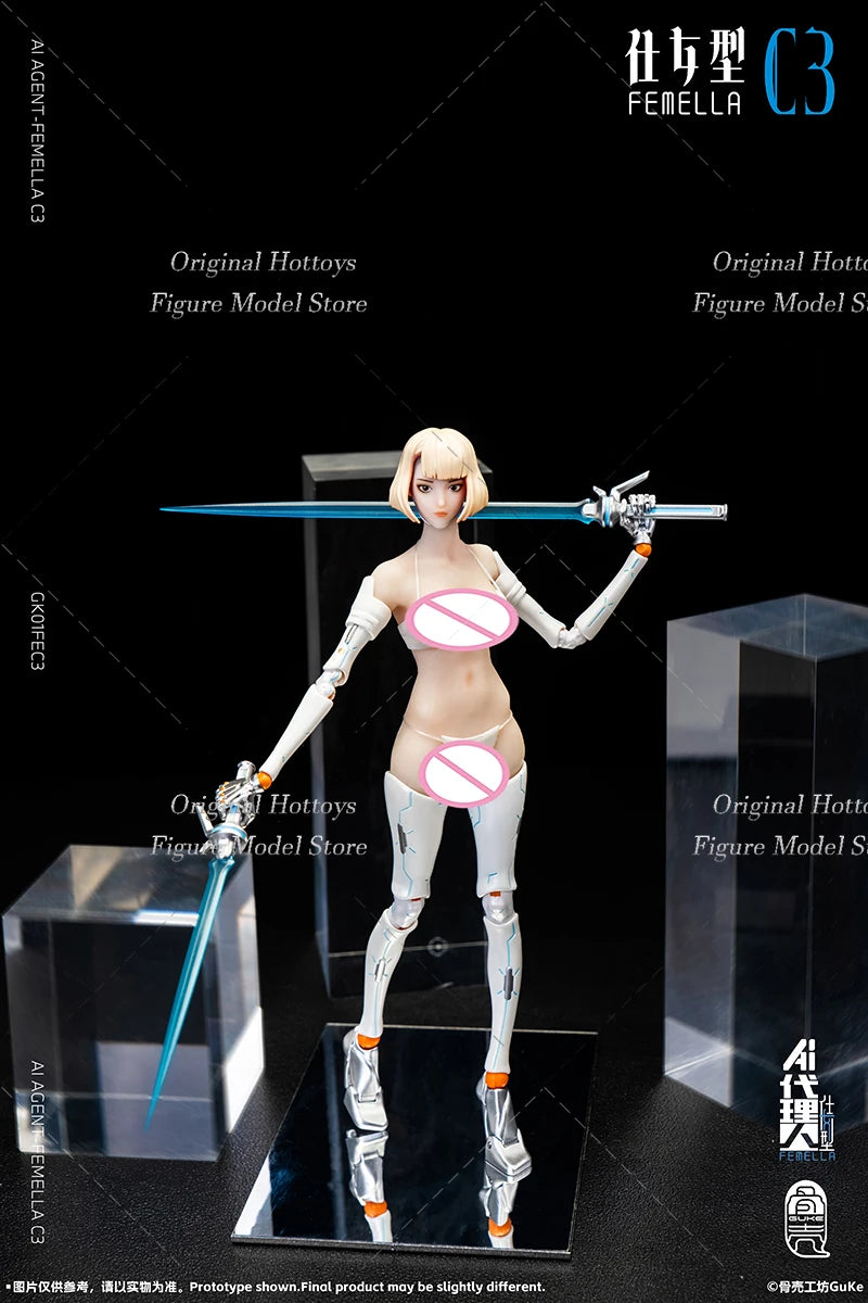 Guke Studio GK01FEC3 1/12 Scale Female Soldier AI Agent-Femella C3 Full Set 6-inches Action Figure Model Doll Collection
