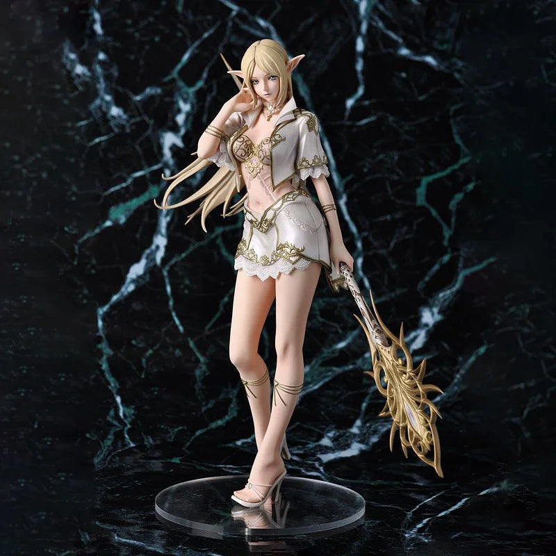 24cm Anime Figure White Elf/Drow Girl Mage Pvc Action Figures Collection Model Desktop Decoration Kid Trendy Toys Gifts