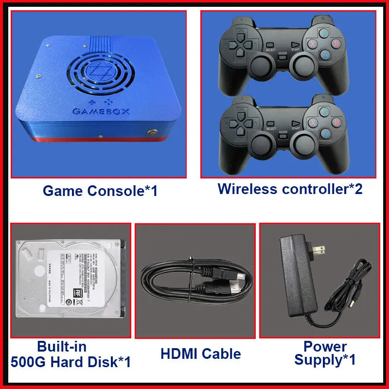GD10 Dual System Retro Game Console I3-3110M | 1TB HDD 70,000+ Games | Support PS2 Wii PSP N64 | Plug & Play Wireless Controller