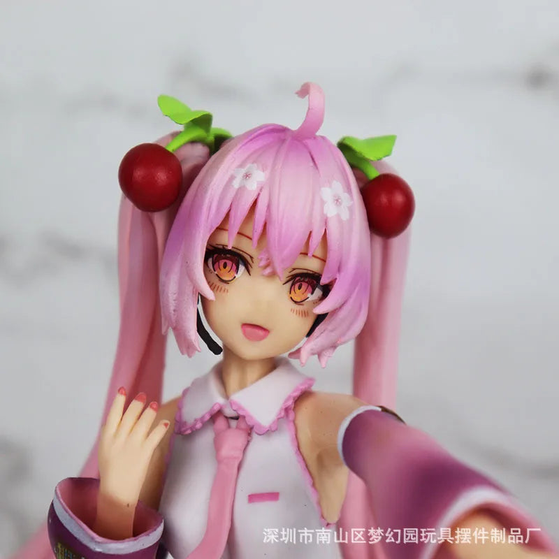 20 см ново аниме японска виртуална певица Хацуне Мику розова сакура приказка страна на чудесата kawaii фигурка PVC модел играчки кукла подаръци