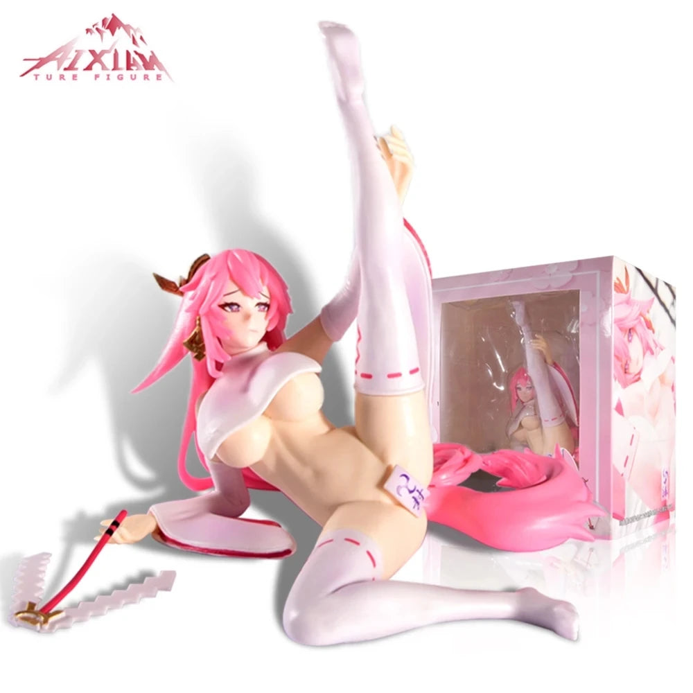 MiHoYo Yae Miko Фигурка Impact Фигура 15см Аниме Момиче PVC Екшън Фигурка Играчка GK Игра Статуя Колекция Модел Кукла Подарък