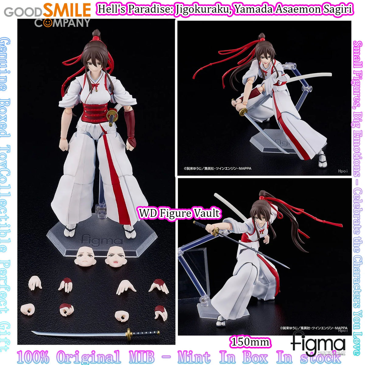 In stock GSC figma 677 Jigokuraku Yamada Asaemon Sagiri Figures Anime Model Genuine Boxed Toy Gift 2026/9/24