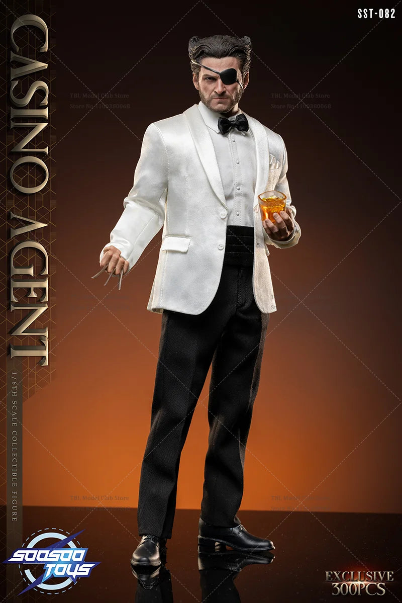 In Stock Soosootoys SST-082 1/6 Scale Eyepatch Logan White Suit Gambler 12-inch Full Set Action Figure Male Soldier Toys