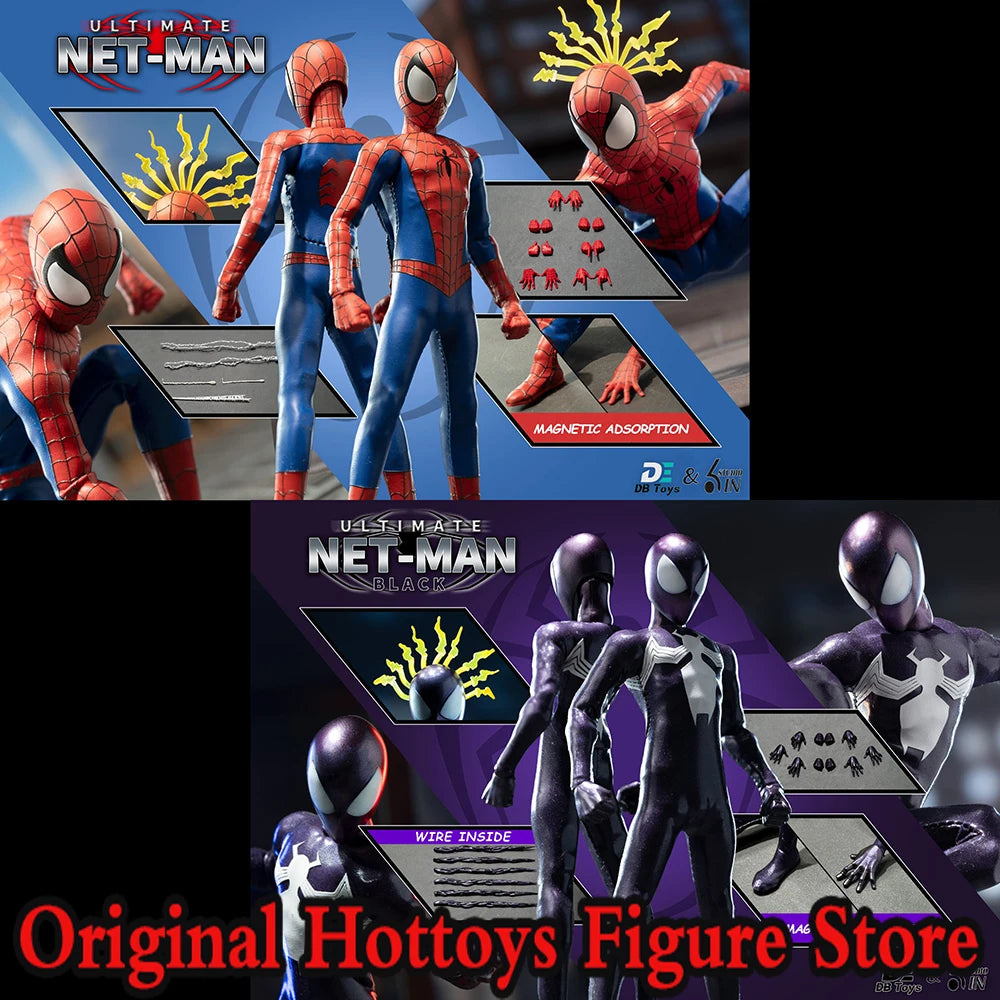 1/12 Scale Male Soldier Ultimate Netman Red /Black Spider Hero Full Set 6-inches Action Figure Model Doll Gifts Collecion