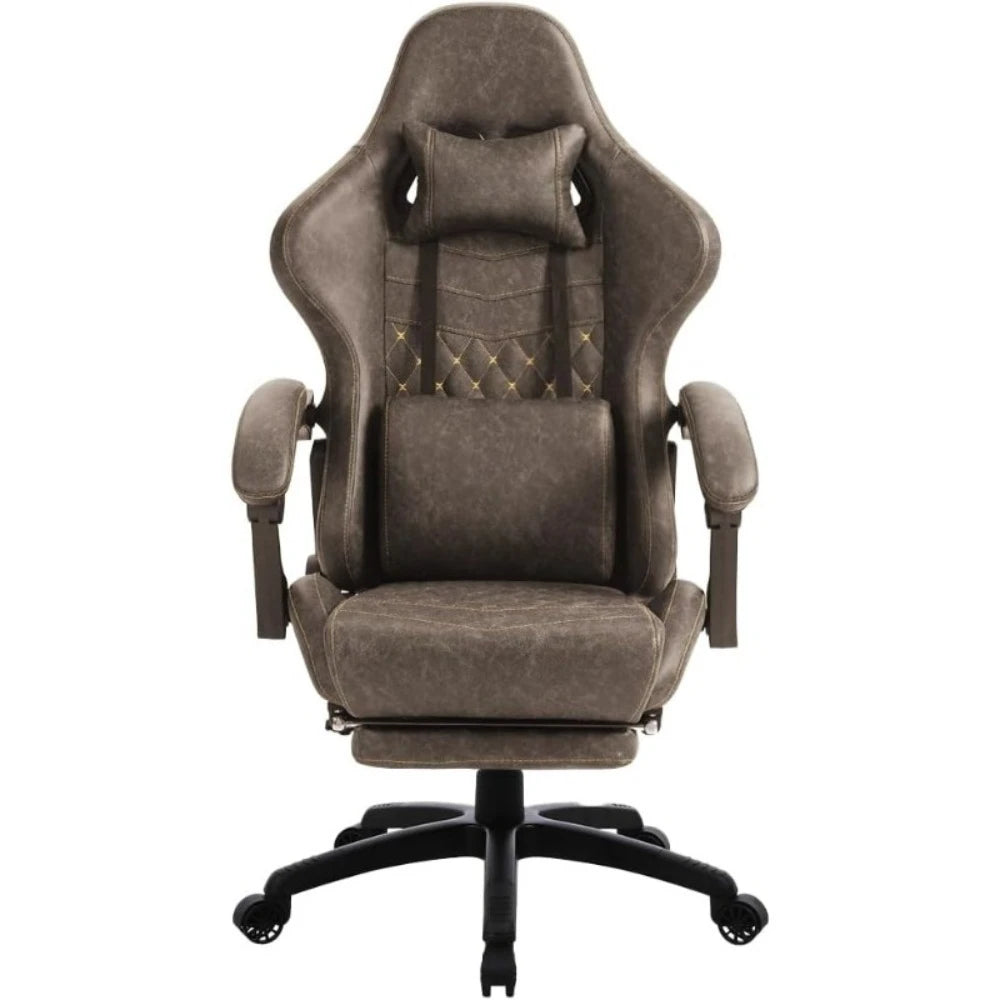 Gaming Chair Big and Tall, Ergonomic Game Chair for Adults with Footrest and Massage Lumbar Support, High Back Computer