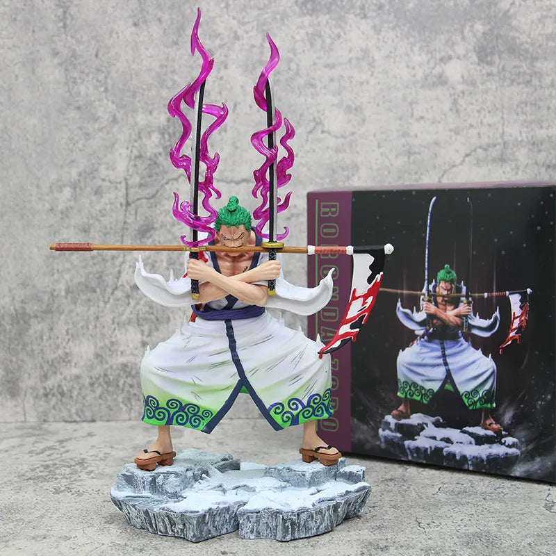 New 33cm One Piece Roronoa Zoro Anime Gk Action Figures Pvc Collection Cartoon Model Doll Figurine Statue Gift Decoration Toy
