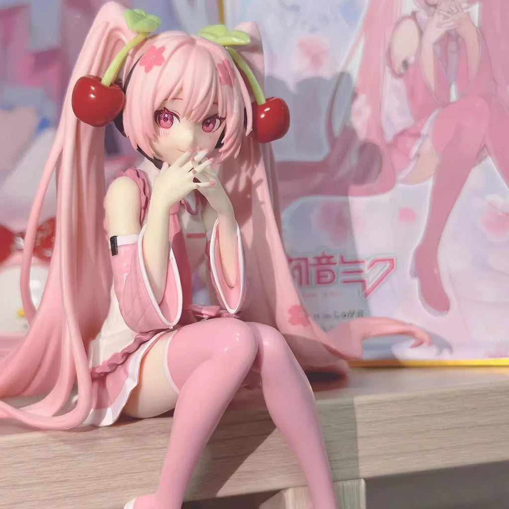 Sakura Anime Figure Sitting Desktop Decoration Collectible Gift Computer Case Model Decoration Toy & Hobbies Action Figure