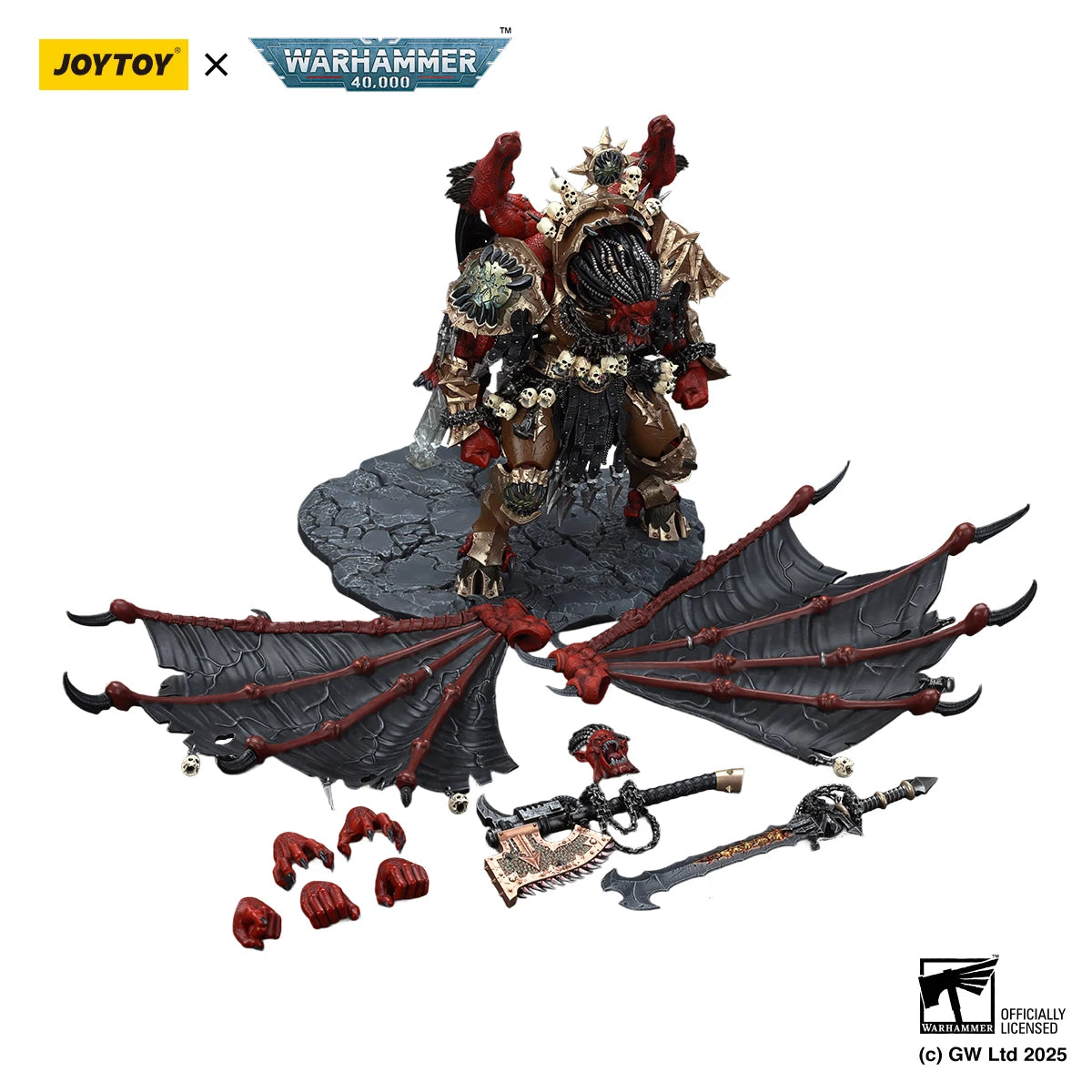 JOYTOY Warhammer 40K 1/18 World Eaters Angron Daemon Primarch of Khorne 38cm Action Figure Mini Soldier Model For Collection