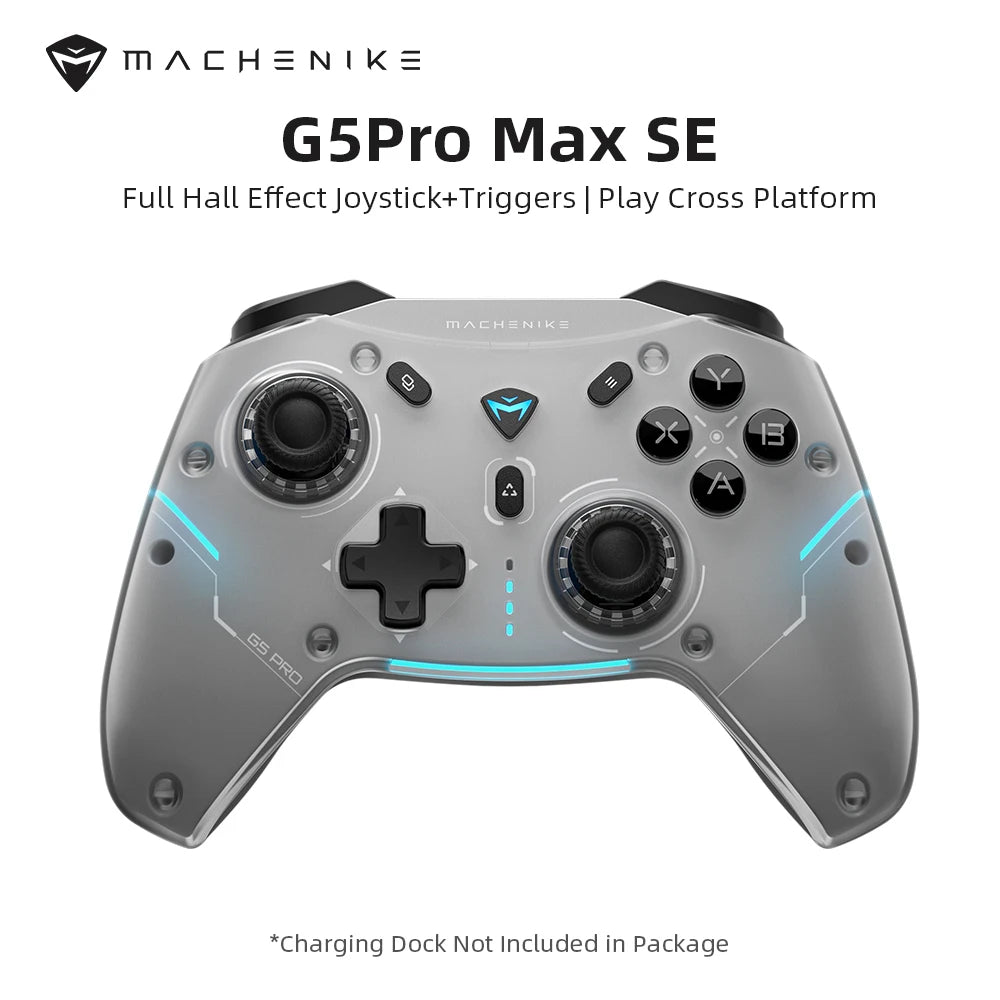 MACHENIKE G5Pro Max SE геймърски контролер, зарядна станция, опционални джойстици с Hall ефект, тригери с RGB светлина, безжичен геймпад