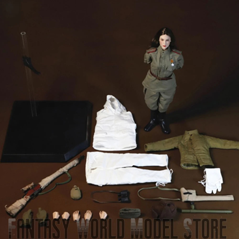 In Stock MOETOYS P008 1/6 Scale Soviet Assault Female Officer Snow Sniper 12'' Full Set Collectible Action Figure Model Dolls
