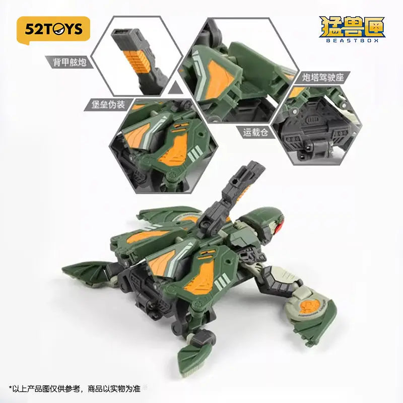 52TOYS BEASTBOX BB-24 Jetsam Turtle Deformation Robot Toy Assemble Mecha Cube Model Collectible Anime Trendy Toy Birthday Gift
