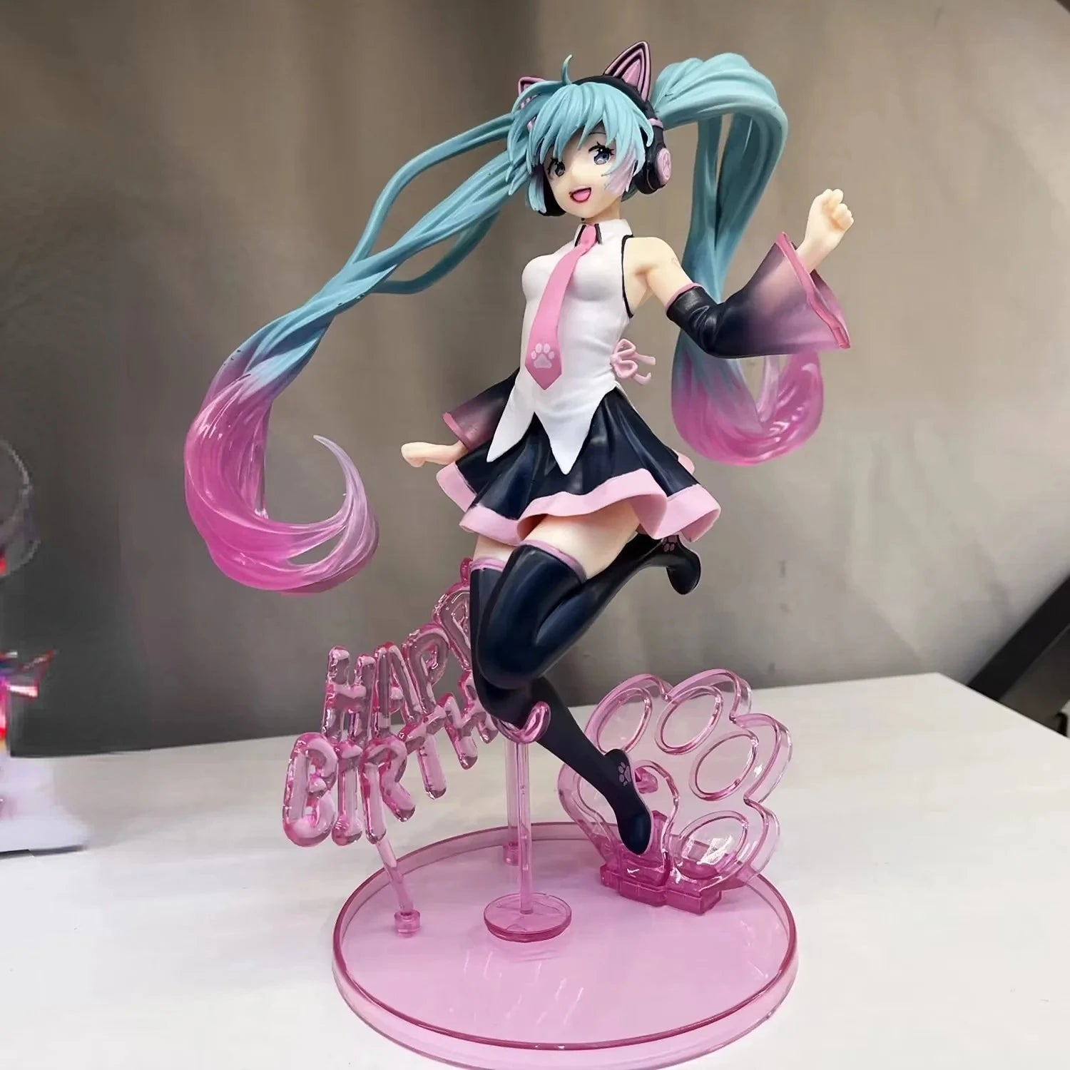 Boxed 23CM New Anime Hatsune Miku Happy birthday Cute Kawaii Manga Statue PVC Figure Collectible Model Toy birthday gifts