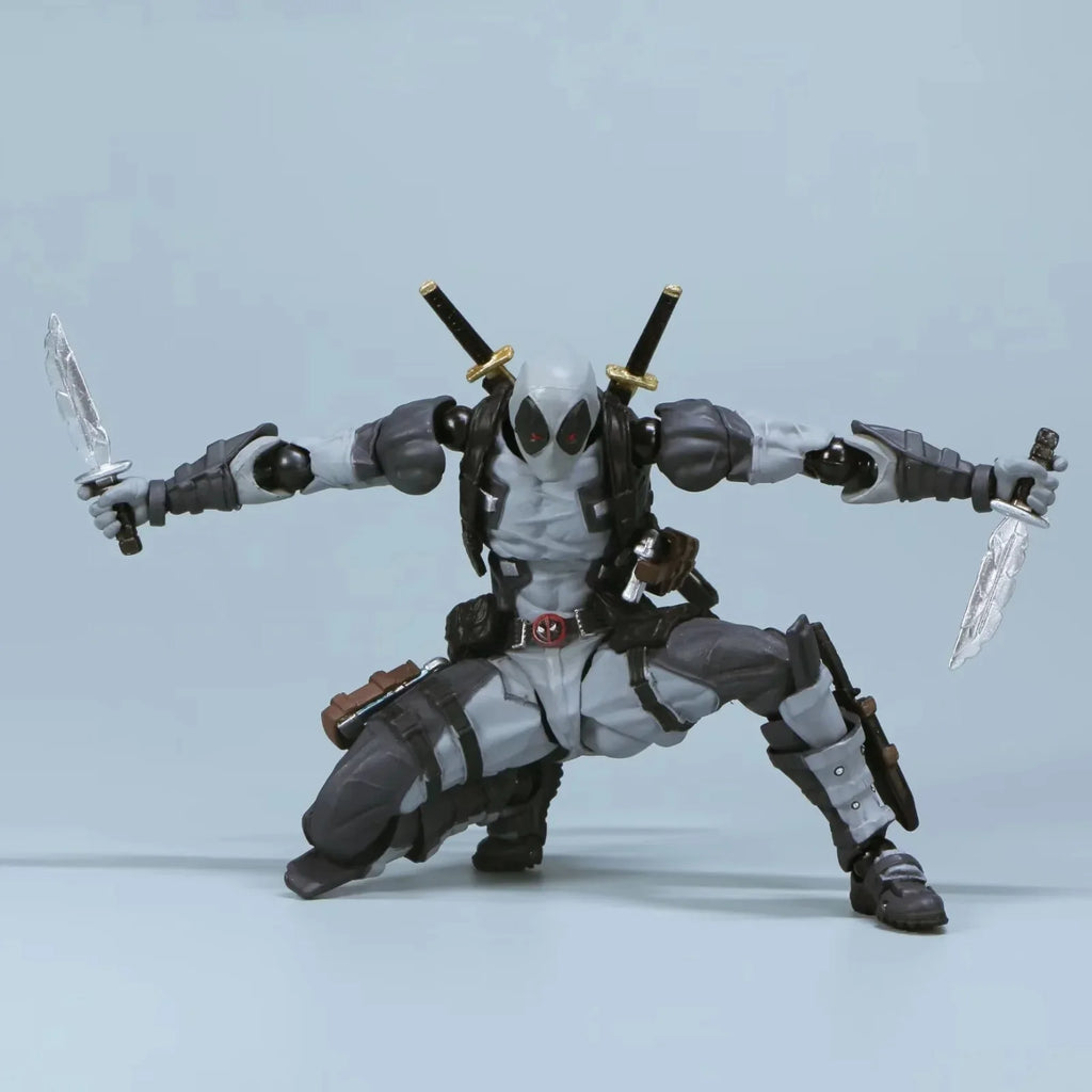 AMAZING YAMAGUCHI Deadpool & Wolverine 2.0 Grey Action Figure Mutants Joint Movable KAIYODO Wade Model Movie Toys for Kids Gift