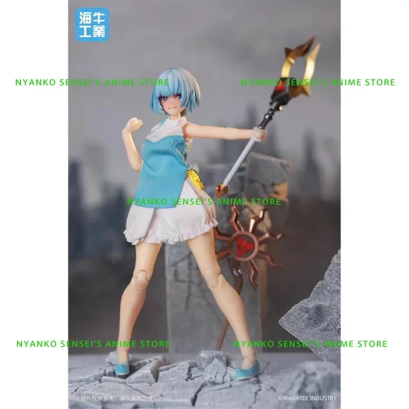 In Stock Sea Cow Industry 1/12 Scale 15cm MI-01 Desktop Battle Chronicles Inanna Blue Hair Action Figure Anime Model Collectible