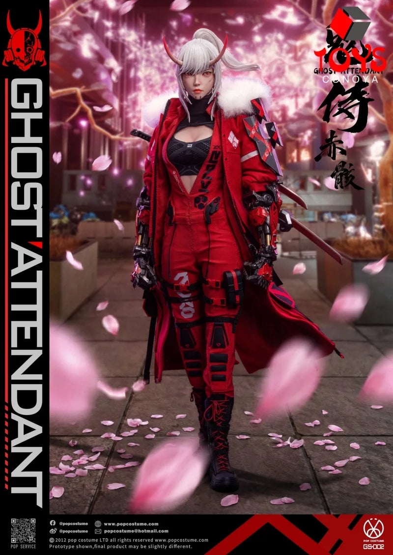 【2026 Q3】POP COSTUME GS-002 1/6 Ghost Attendant Red Remains Full Set Model 12'' Female Soldier Action Figure Toy Collectible