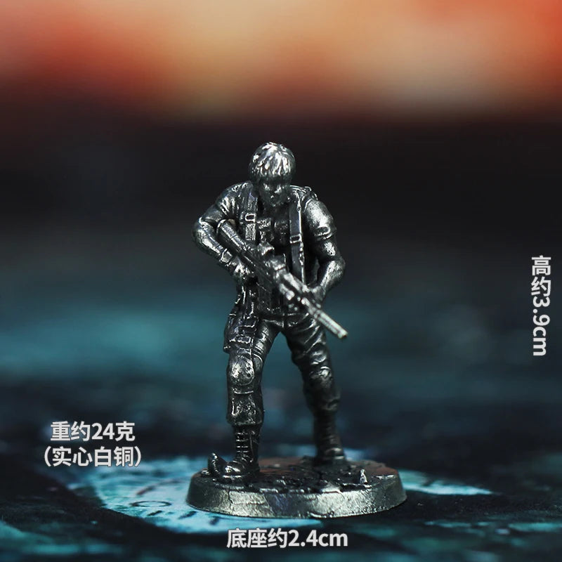 Metal Cupronickel Resident Evil Soldier Model Action Figures Board Game Piece Static State Miniature Ornament Accessories Toys
