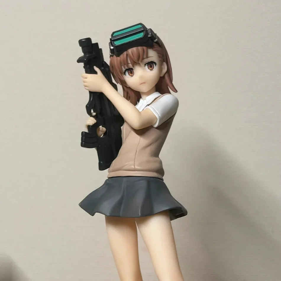 17см Аниме A Certain Magical Index Misaka Mikoto Railgun Girl Аниме фигурка PVC екшън фигурки модел аниме карикатура модел играчка кукла