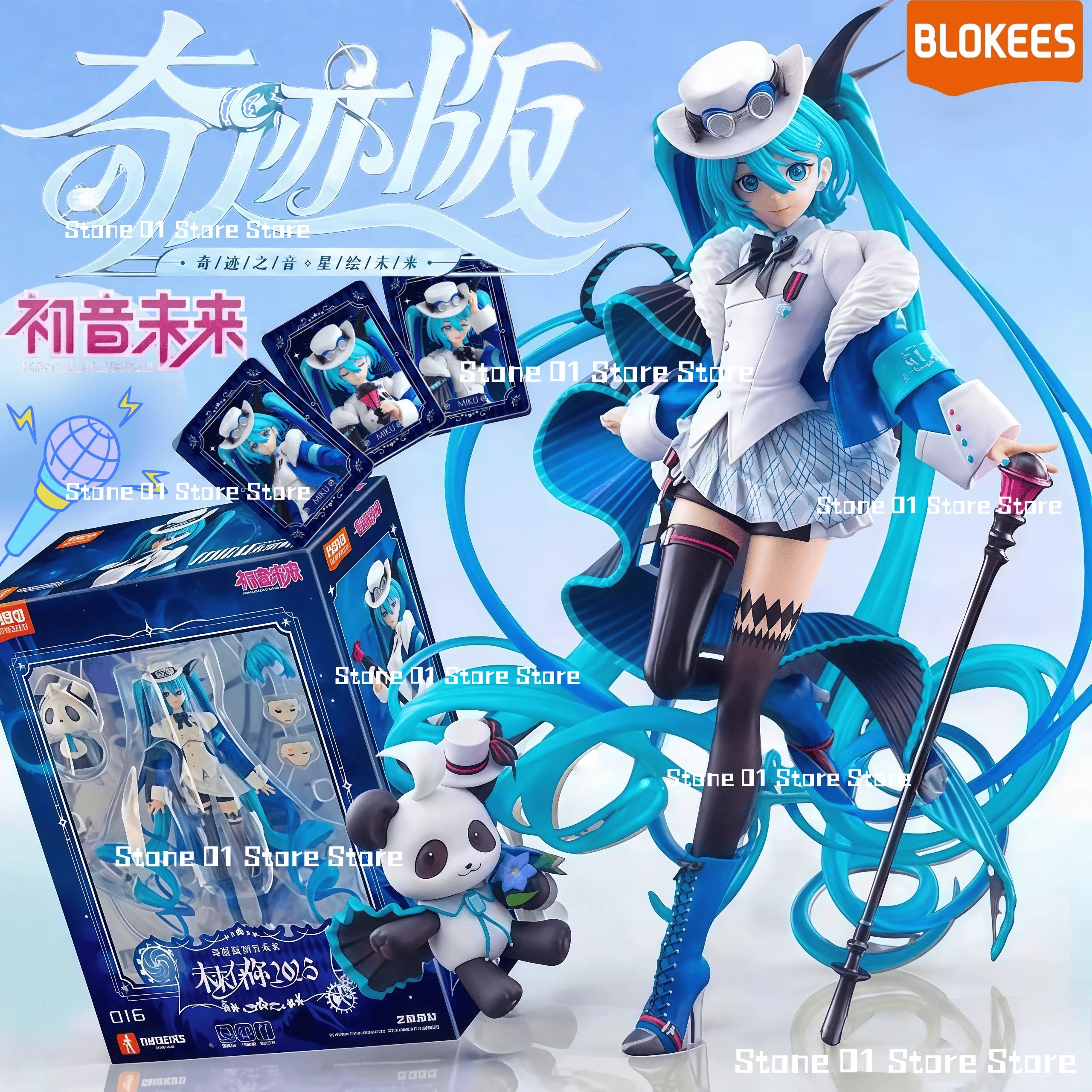 New Blokees Hatsune Miku Fantastics Series Building Block Cartoon Anime Assembly Figurine Ornament Collection Toy Birthday Gift