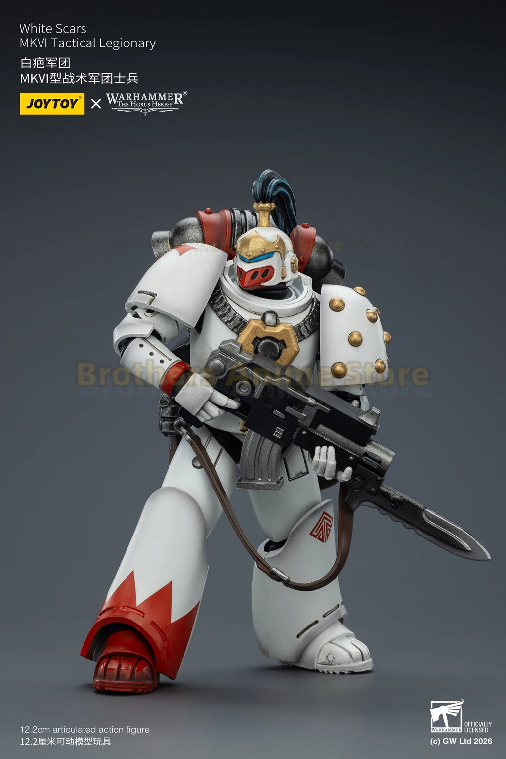 JOYTOY Warhammer 40K White Scar Legion MKIII MKVItactical legionnaire and motorcycle 1/18 movable figure soldier collection gift