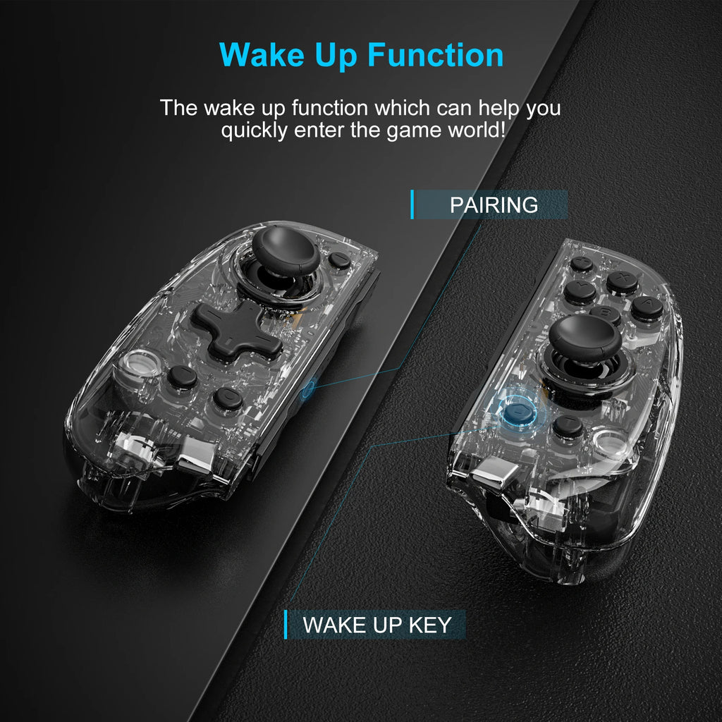 LinYuvo 8 LED Color Replacement Joypad Wireless Controller for Switch&OLED,with Turbo/Vibration/6-Axis Gyro/Wake-up FunctionKS58