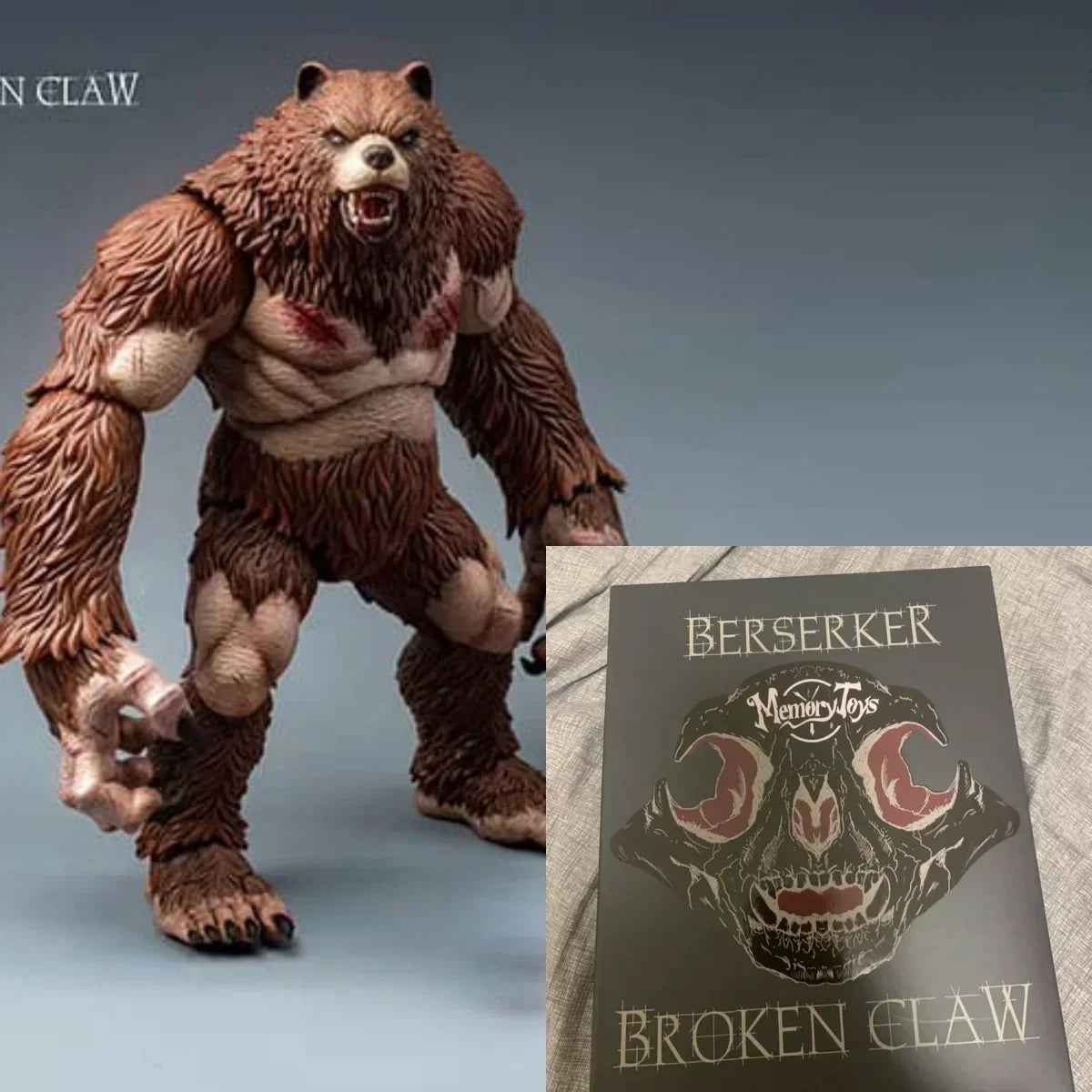 In Stock Adventurers World Brown & White Bearkin Warrior Shardclaw Articleized Action Figure Model Toy