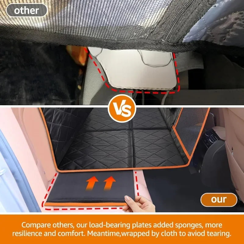 Hard Bottom Dog Seat Cover,Dog Back Seat Extender Durable Stable Comfortable Dog Car Hammock Bed for Car Road Trip